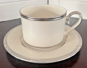 Lenox Elfenbein Frost Platin Silberrand USA Tasse & Untertasse NEU Ersatz - Bild 1 von 5