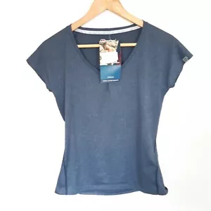 BERGHAUS Argentium T-Shirt Blue Short Sleeved Ladies Size UK 8 P2P 17" - Picture 1 of 21