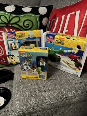 Mega Bloks ~Spongebob ~ Lot Of 2 Mega Bloks and a Sandy Wacky Pack~ All NIP - Image 1 of 4
