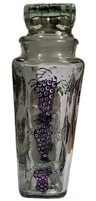 Bote Dolgencorp De colección Decantur pintado a mano racimos y hojas de uva en relieve Foto 1 de 4