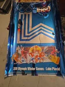 Póster de colección de los Juegos Olímpicos de Lake Placid 1980 esquí hockey milagro sobre hielo cromo Mylar - Imagen 1 de 15