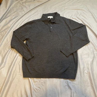 Turnbury Extra Fine Merino Wool Sweater Mens XL Blue Long Sleeve Three Button - Image 1 of 4