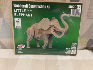 Elephant Woodcraft Construction Kit - Wooden 3D Model Puzzle Kids Adults - Picture 1 of 5
