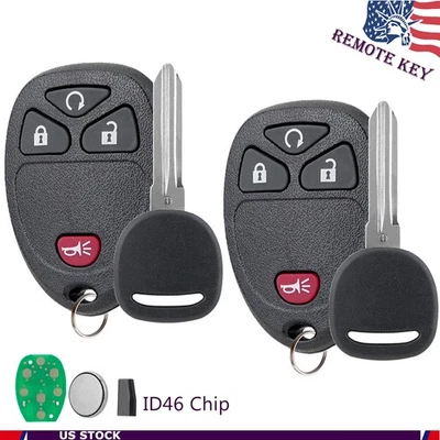 2 para 2006 2007 2008 2009 2010 2011 Chevrolet HHR controle remoto de entrada sem chave Fob + chave - Imagem 1 de 4