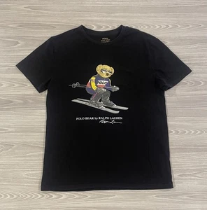 Polo Ralph Lauren Ski Black Polo Bear T-Shirt Youth Size Small - Picture 1 of 5