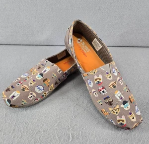 Skechers Bobs for Dogs Slip-Ons, Taupe with Dog Print, Women's 9.5, Memory Foam - Picture 1 of 8