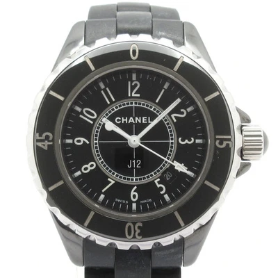 Auth CHANEL J12 H0681 Black Women's Wrist Watch - Image 1 of 4