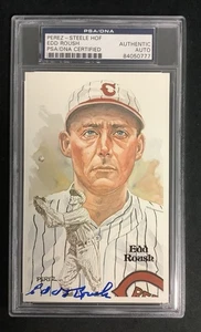 Edd Roush Signed Perez Steele Postcard Baseball HOF Reds Autograph PSA/DNA - Picture 1 of 2