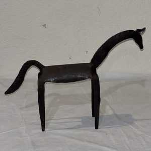 Primitive schwarze Metall Pferd Deko Kunst Figur Skulptur - Bild 1 von 4
