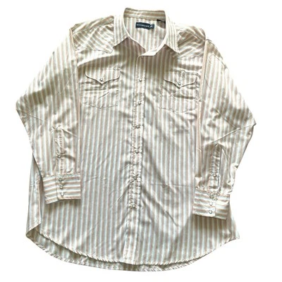NEW Panhandle Slim Pearl Snap Shirt Men’s 18.5 36 Long Sleeve Striped Western - Image 1 of 4