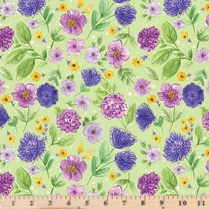Plum Petals Floral Fern C15641-FERN Riley Blake 100% Cotton Fabric By half yard - Picture 1 of 3