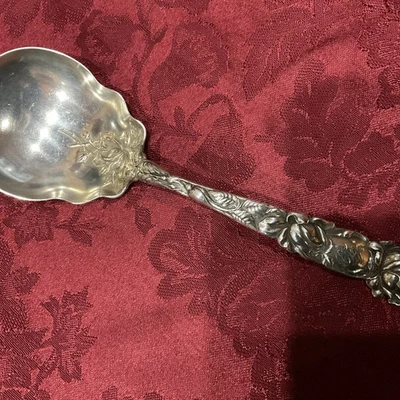 "Cuchara para servir Bridal Rose de Alvin-Sterling Berry 7 3/4"" complejo mono-74 gramos" Foto 1 de 4