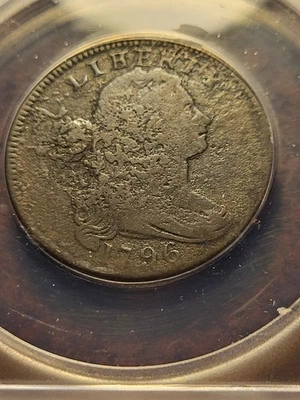 1796 Draped Bust Copper Large Cent, ANACS. Vg8 details,     inv11    g31gd - Image 1 of 4