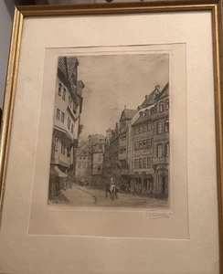 Orginal Radierung Frankfurt (E. Quirin) - Bild 1 von 2