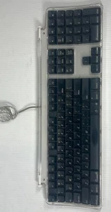 Vintage Apple Pro Keyboard USB Wired Black Transparent ~ Model M7803 ~ Works! - Picture 1 of 13