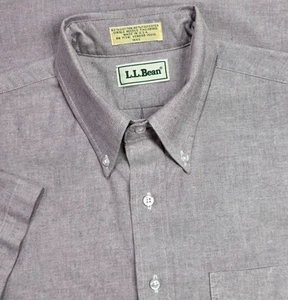 Camisa Oxford LL Bean Años 90 De Colección Para Hombre 16.5 Púrpura Oxford Manga Corta Hecha en EE. UU. - Imagen 1 de 11