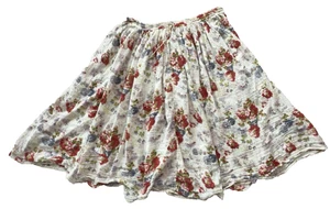 Vintage Rose Floral Cottagecore Gauze Cotton Broomstick Maxi Skirt One Size - Picture 1 of 3
