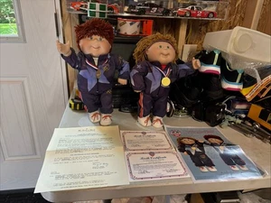 Cabbage Patch 1996 Olympics Dolls Pair Olympikids The Danbury Mint with Cert - Picture 1 of 11