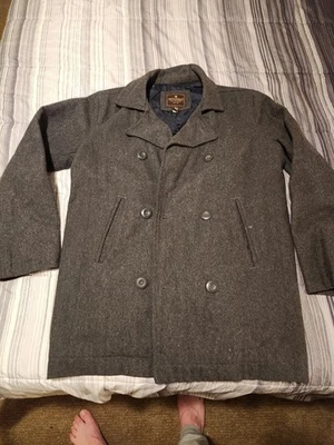 Steve & Barry's Men's Grey Wool Jacket Pea Coat Size Small Casual Business - Image 1 of 4