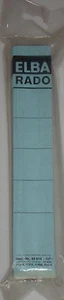 100 X ELBA ORDNER-RÜCKENSCHILD ELBA RADO KURZ -SCHMAL BLAU SELBSTKLEBEND - Bild 1 von 1