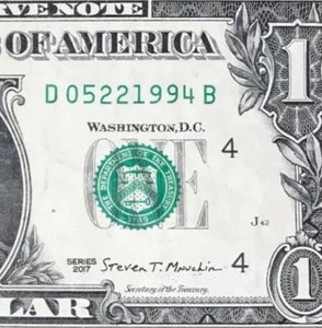 May 22, 1994 : D 05221994 B BIRTHDAY Note $1 One Dollar Bill - Picture 1 of 3