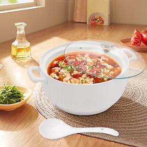 Ceramic Soup Tureen with Glass Lid Porcelain Serving Soup Tureen Restaurant Home - Picture 1 of 17