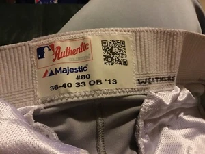 San Diego Padres Game Worn #80 Sz 36 Majestic Authentic Grey Baseball Pants 2013 - Picture 1 of 4