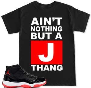 T-shirt rossa J THANG da abbinare alle scarpe Air Js 11 Bred Retro 11 rosse - Foto 1 di 10