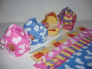Juego de invierno para niños bebé gorra bufanda niños niñas corazones lana rosa NUEVO - Imagen 1 de 11