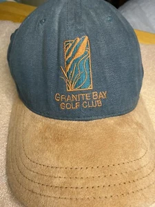 Grant Bay Golf Club Hat Cap Green Tan Suede Bill Adjustable Logo Legendary - Picture 1 of 15
