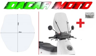 PARABREZZA trasparente completo kit attacchi NIU MQI GT 2021 2022 2023 2024 GIVI - Immagine 1 di 4