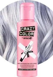 CRAZY COLOUR Silver | HAIR COLOUR Hair Dye Rainbow Semi Bright - Picture 1 of 8