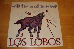 Los Lobos Will The Wolf Survive Rock 45 rpm w/Picture Sleeve Signed by 3 No LP - Picture 1 of 4