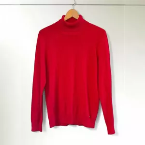 Women’s Calvin Klein Red Long Sleeve Turtleneck Sweater-Size L - Picture 1 of 9