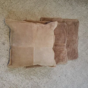 POTTERYBARN Kissen Echt Wildleder Leder Bezug 21 x 21 Zoll, Restaurationsbeschläge - Bild 1 von 22
