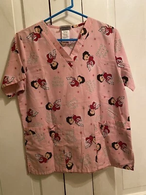 BETTY BOOP Christmas Holiday scrub top womens size S Baby It's Cold Outside - Image 1 of 4