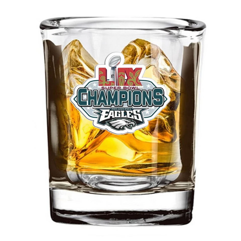 Philadelphia Eagles Super Bowl 59 Shot Glass Limited Edition Extra Thick Quality
