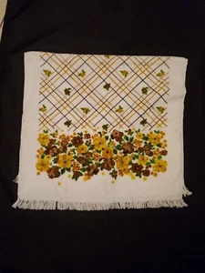 Vintage leshner St Mary's Ohio Bath Towel Floral Fringe - Picture 1 of 4