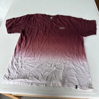 HUF Camiseta Grande L Dos Tonos Color Rojo Blanco Ropa Informal Patín Nieve Surf Foto 1 de 4