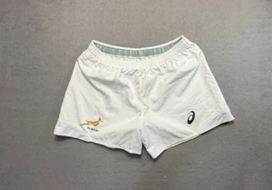 asics South Africa Springboks Rugby home jersey shorts mens size XL white shorts - Picture 1 of 14
