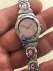 Swatch Watch Irony Women's Stainless Steel Pink Whrimestones Working New Battery