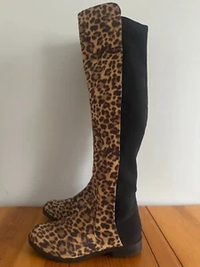 Unisa Women's Gillean Over the Knee Boots Cheetah Leopard 8M Faux Suede - Picture 1 of 10