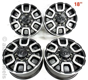 4 Takeoffs Dodge Ram 2500 3500 8 Lug Black Machined 18" Factory Wheels Rims 2694 - Picture 1 of 3