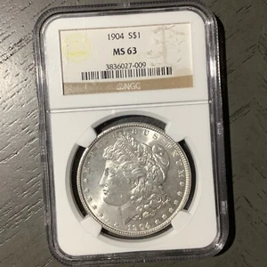 1904 Silver Morgan Dollar MS63 - Picture 1 of 2