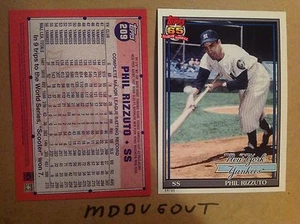 PHIL RIZZUTO #209 Yankees HOF MVP 2016 Topps Archives 1991 5x7 #ed/49 made - Picture 1 of 1