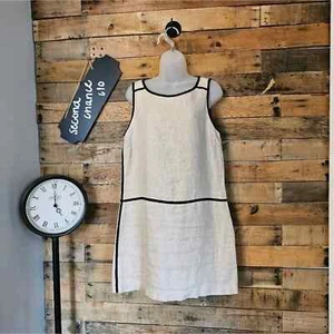 Ann Taylor Loft Damen Leinenkleid mit schwarzen Umrissen Gr.10 - Bild 1 von 13