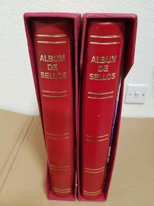 ALBUM DE SELLOS ESPAÑA. 15 ANILLAS CON CAJETIN. COLOR ROJO. - Imagen 1 de 11