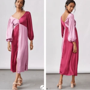 nuovo ANTHROPOLOGIE PORRIDGE RASO COLORBLOCK MAXI ABITO M - Foto 1 di 2