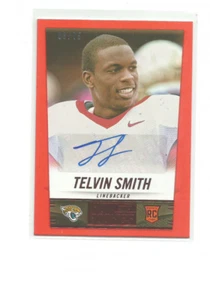 2014 PANINI HOT ROOKIES ROOKIE SIGNATURES RED #427 TELVIN SMITH 08/75 - Picture 1 of 2