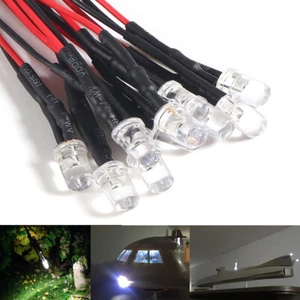 For HO 1:87 AFX TOMY SLOT CAR 3mm Grain LED Bulb & Wire White 12V-18V 10Pcs - Picture 1 of 7